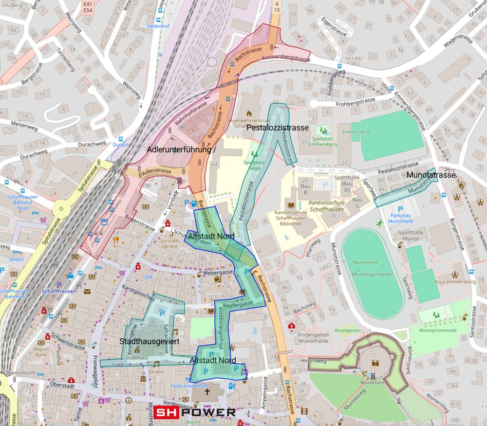 Stadtplan mit Wärmeverbund Altstadt Nord