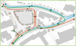 Vektorgrafik Verkehrsführung Aufwertung Bereich Adlerunterführung – Schwabentor