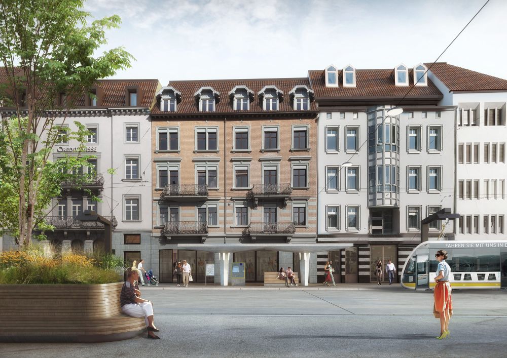 Visualisierung Bahnhofplatz von Stadtseite her